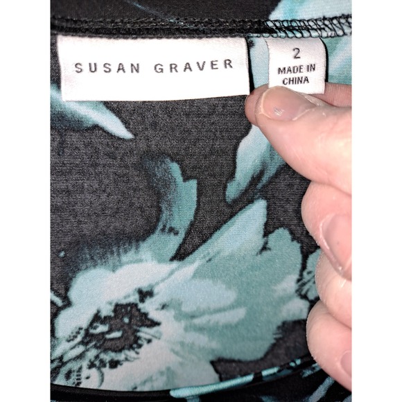 Susan Graver‎ 2 Piece Green Sheer Button Up and Sleeveless Blouse - Picture 4 of 11